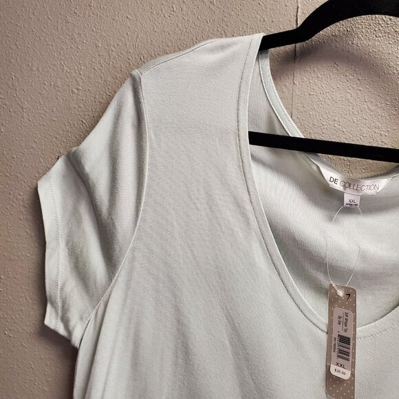 DE Collection Top Women Size XXL Sky Gray Soft Whisper Ruffle Soft Flowy - Picture 2 of 10